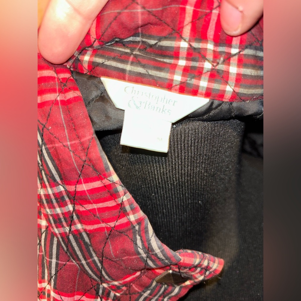 Christopher & Banks Red and Black Checkered Vest - Picture 6 of 7
